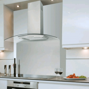 Glass Splashback for Curved Cooker Hood