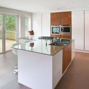 glass kitchen worktops