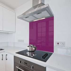 aubergine glass splashback