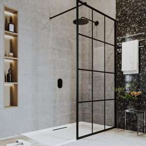 black frame shower screen