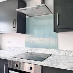 reeded fluted glass splashback